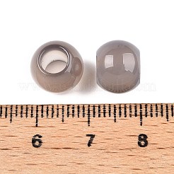 天然なグレーアゲートビーズ  大穴ビーズ  ロンデル  10~10.5x7.5~9mm  穴：5mm&nbsp;G-T092-10mm-03