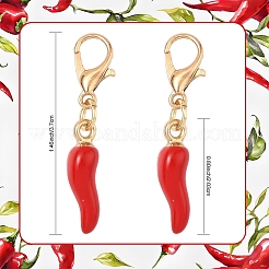 10Pcs Peppers Alloy Enamel Pendant Decorations&nbsp;HJEW-YW00270