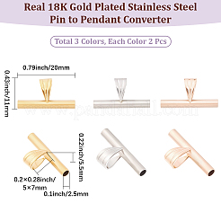 6Pcs 3 Colors 201 Stainless Steel Brooch Convert Necklaces Pendant Hooks&nbsp;STAS-BBC0010-59