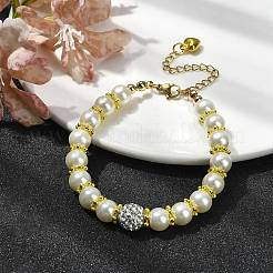 Glass Imitation Pearl Beaded Bracelets for Women&nbsp;BJEW-JB10034-01