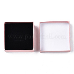 厚紙のジュエリーボックス  リングのために  ピアス  ネックレス  内部のスポンジ  正方形  ピンク  7.4x7.4x3.2cm&nbsp;CBOX-S018-08C