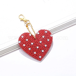 DIY Heart Keychain Diamond Painting Kits&nbsp;DIAM-PW0001-163