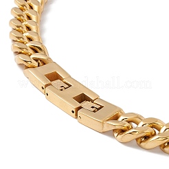 Ion Plating(IP) 304 Stainless Steel Curb Chains Necklace for Women&nbsp;NJEW-E155-02G-01