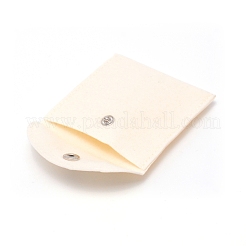ベルベット収納バッグ  鉄のスナップボタン付き  正方形  古いレース  8.3x8cm&nbsp;AJEW-WH0230-67B