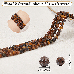 2 Strands Natural Yellow Tiger Eye Beads Strands&nbsp;G-BBC0001-29