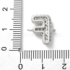 Brass Micro Pave Cubic Zirconia Letter Links&nbsp;KK-I717-04F-P