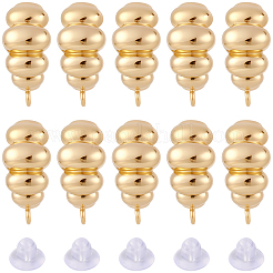 10Pcs Brass Stud Earring Findings&nbsp;KK-BBC0023-22