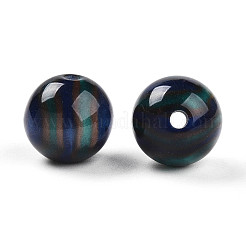 樹脂ビーズ  ラウンド  ツートン  プルシアンブルー  12mm  穴：2mm&nbsp;X1-RESI-YW0004-28C-04