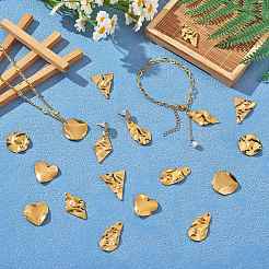 30Pcs 6 Style 304 Stainless Steel Pendant&nbsp;STAS-SZ0002-70G