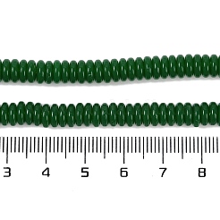 樹脂ビーズ連売り  天然石風  ロンデル  濃い緑  6x2mm  穴：1.5mm  約190個/連  14.96''（38センチメートル）&nbsp;RESI-A037-01E