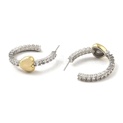 Rack Plating Brass Heart Stud Earrings&nbsp;EJEW-H117-04GP