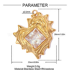 304 Stainless Steel with Crystal Rhinestone Pendants&nbsp;RB-OY001-43G