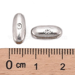 ブレスレット時計バンド作り用の文字スライドチャーム  プラチナメッキ合金クリスタルラインストーンスライドチャーム  カドミウムフリー＆ニッケルフリー＆鉛フリー  文字.i  12x5x5mm  穴：7x1mm&nbsp;X-ALRI-O012-I-NR