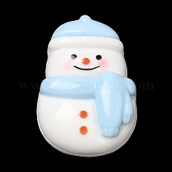 クリスマステーマ不透明樹脂カボション  漫画のクリスマスカボション  雪だるま  25x18x8mm&nbsp;RESI-R441-04