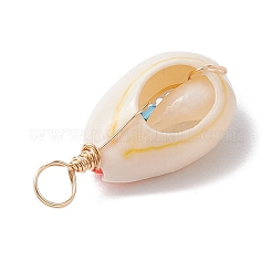 2Pcs 2 Colors Natural Shell Pendants&nbsp;PALLOY-JF02689