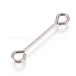 変色しない304ステンレススチール製アイピン  ピアノ線9ピン  ステンレス鋼色  16x3x0.5mm  穴：1.6mm&nbsp;STAS-L247-007B-P