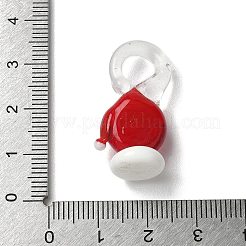 クリスマス手作りランプワークペンダント  クリスマスの帽子  30x14.5x11mm  穴：7x7mm&nbsp;LS-LAMP-L081-01F