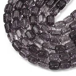 透明ガラスビーズ連売り  ファセットバレル  ブラック  9x7.5x8mm  穴：1.2mm  約40個/連  14.37''（36.5センチメートル）&nbsp;GL-A001-01A-09