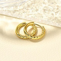 女性用304ステンレスフープピアス  イオンプレーティング（ip）  リング  14KGP本金メッキ  17.5x2.5mm&nbsp;EJEW-M068-16B-G