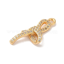 Brass Micro Pave Clear Cubic Zirconia Pendants&nbsp;KK-M294-08G-01