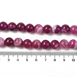Natural Striped Agate/Banded Agate Beads Strands&nbsp;G-Z060-A01-C06