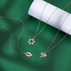 Ion Plating(IP) 304 Stainless Steel Cable Chain Necklaces&nbsp;PH-NJEW-E122-11G