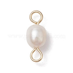 Natural Freshwater Pearl Potato Connector Charms&nbsp;PALLOY-JF03201-01