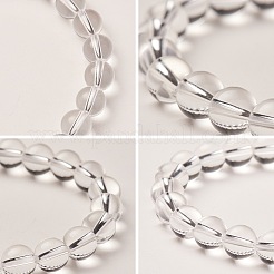 天然水晶ラウンドビーズブレスレットを伸ばします  50~52mm&nbsp;BJEW-N301-8mm-07