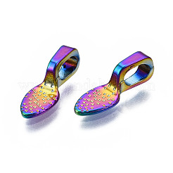 Rainbow Color Alloy Glue-on Flat Pad Bails for Pendant Making&nbsp;PALLOY-N163-097-NR