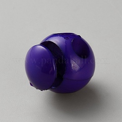 ポンポンコードロック  ダブルホール巾着ストッパーファスナーボタン  ラウンド  インディゴ  20.5~21x18mm  穴：6x5.5mm&nbsp;FIND-WH20031-05E