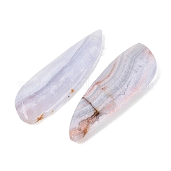 天然ブルーレースアゲート瑪瑙ペンダント  翼のチャーム  39.5~40.5x13.5~14x4~5mm  穴：1.2mm&nbsp;G-K381-25