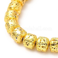 Electroplated Natural Lava Rock Beads Strands&nbsp;G-G984-10