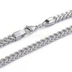 Tarnish Resistant Unisex 304 Stainless Steel Wheat Chain&nbsp;SJEW-L198-001P
