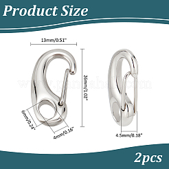 304 Stainless Steel Key Ring Connection Clasps Belt Clip for Keys&nbsp;STAS-PH0002-24P