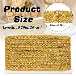 Polyester Braided Metallic Lace Trim&nbsp;SRIB-WH0011-180B-01