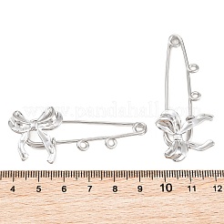 Bowknot 304 Stainless Steel Safety Pins Brooch Findings&nbsp;SA-CBA098D-12B-P