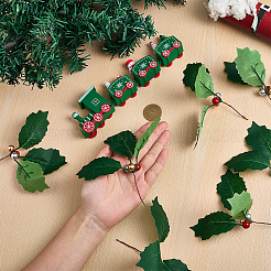 45Pcs Foam & Cloth Artificial Holly Leaves&nbsp;AJEW-SC0031-52A