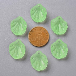 透明つや消しアクリルパーツ  花弁  薄緑  19.5x16.5x4mm  穴：1.5mm&nbsp;MACR-S371-01A-733