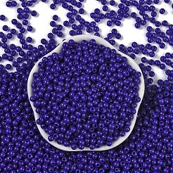 不透明なアクリルビーズ  ラウンド  ダークブルー  4x3.5mm  穴：1.6mm  約18000個/500g&nbsp;SACR-A007-01A-05