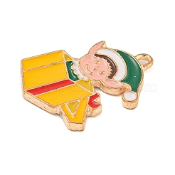 Christmas Theme Alloy Enamel Pendants&nbsp;ENAM-M221-01KCG-02