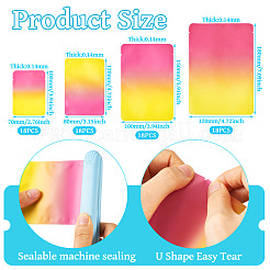 72個 4スタイル ツートン長方形プラスチックギフトバッグ  再封可能なバッグ  ショッキングピンク  10~18x7~12x0.014cm  片側の厚さ：2.5ミル（0.065mm）  18個/スタイル&nbsp;OPP-TA0001-17