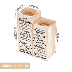 Wooden Candle Holder&nbsp;AJEW-WH0257-010