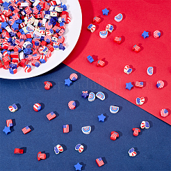 320Pcs 8 Styles Independence Day Handmade Polymer Clay Beads&nbsp;CLAY-SP0001-19