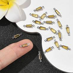 SHEGRACE Brass Pave Cubic Zirconia Trapezoid Connector Charms&nbsp;XGRQ2O984-444C-P