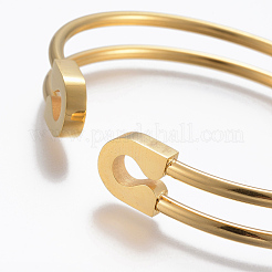 Trendy 304 Stainless Steel Torque Cuff Bangles&nbsp;BJEW-H703-17G