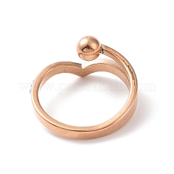 Crystal Rhinestone Wave with Round Ball Finger Ring&nbsp;RJEW-D120-11B-RG