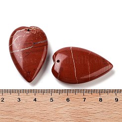 天然石レッドジャスパーペンダント  ラブハートチャーム  38.5~39.5x25~25.5x9mm  穴：1.8mm&nbsp;G-D087-02I