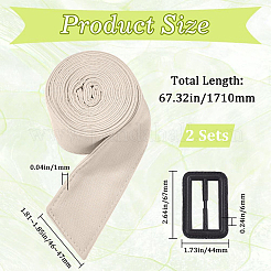 2Pcs Tie a Knot Polyester Waist Belt with Plastic Buckle&nbsp;AJEW-GF0014-53C