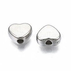CCBプラスチックビーズ  DIYのジュエリーには  ハート  プラチナ  8x9x4mm  穴：2mm&nbsp;LS-CCB-S162-43P