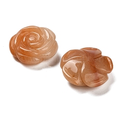 天然のレッドアベンチュリンの彫刻ペンダント  花のチャーム  29~31x29~31x9~14mm  穴：1mm&nbsp;G-Z088-01B